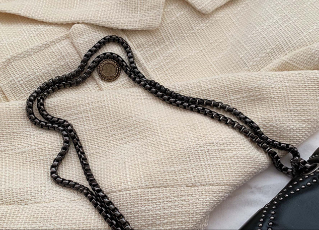 Edgy Rivet Chain Crossbody Bag - Small Studded PU Leather Shoulder Purse for Women