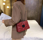 Edgy Rivet Chain Crossbody Bag - Small Studded PU Leather Shoulder Purse for Women