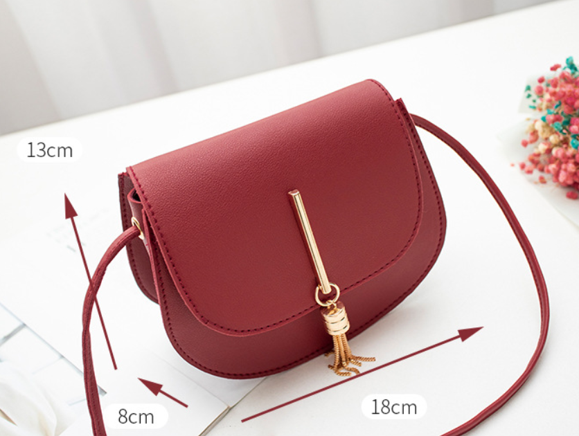 Vintage Tassel Saddle Bag | Mini PU Leather Crossbody Purse for Women