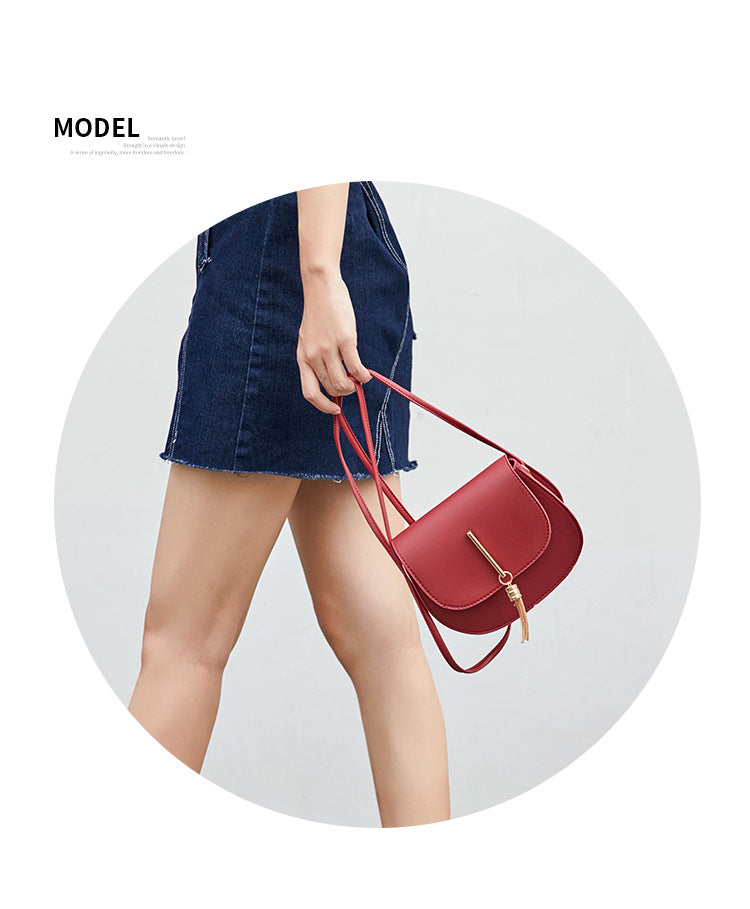 Vintage Tassel Saddle Bag | Mini PU Leather Crossbody Purse for Women