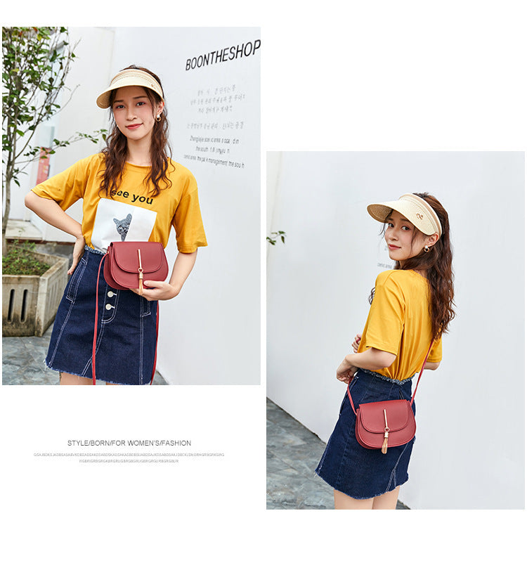 Vintage Tassel Saddle Bag | Mini PU Leather Crossbody Purse for Women