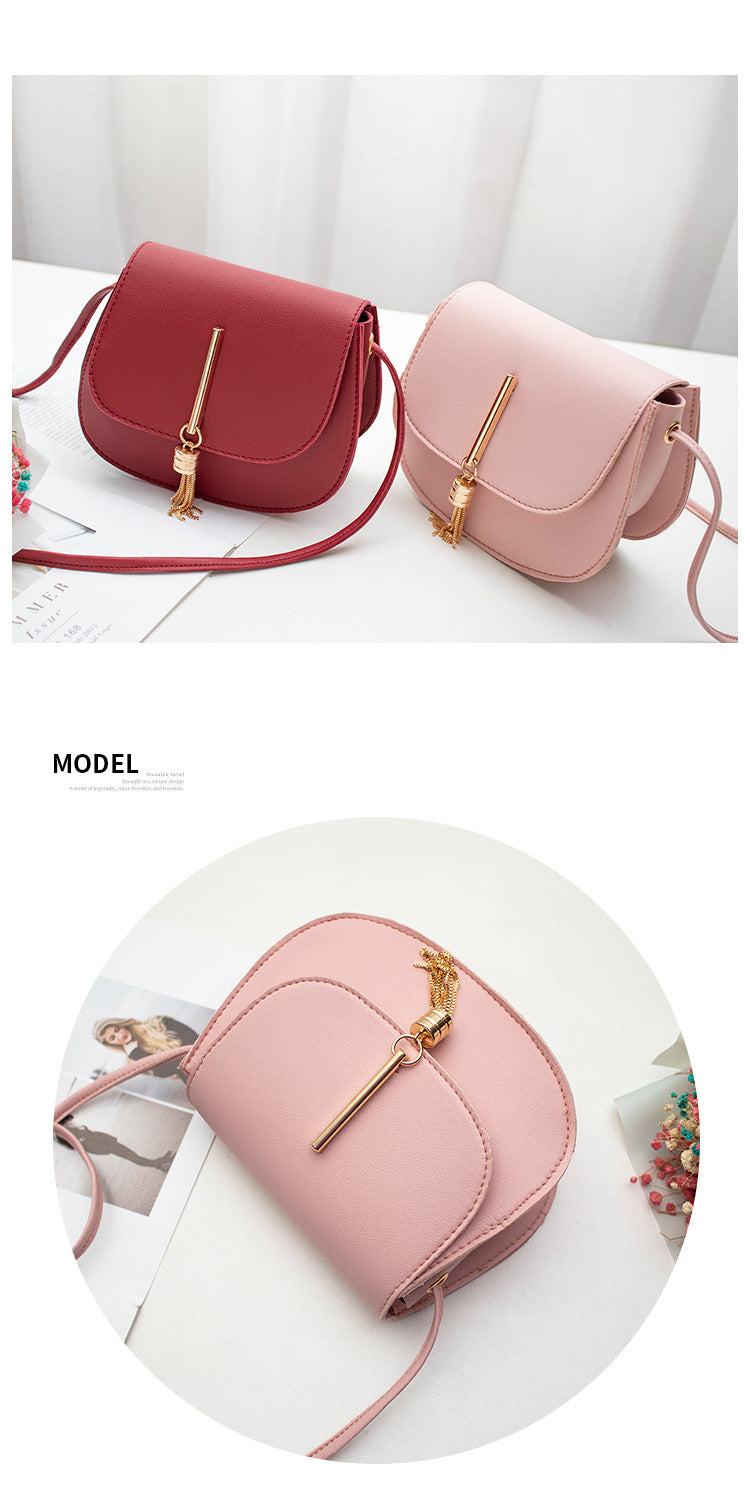 Vintage Tassel Saddle Bag | Mini PU Leather Crossbody Purse for Women