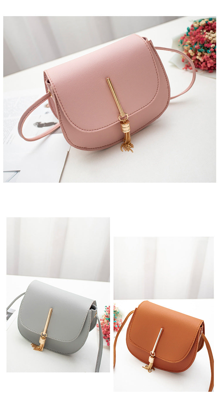 Vintage Tassel Saddle Bag | Mini PU Leather Crossbody Purse for Women