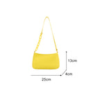 Solid Color Shoulder Bag - Elegant Women's Loose Handbag with Smooth Zipper