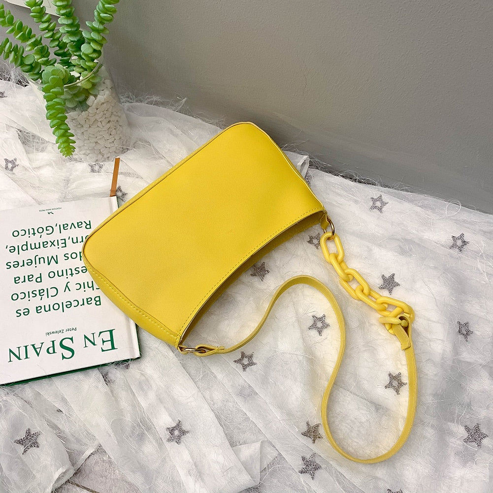 Solid Color Shoulder Bag - Elegant Women's Loose Handbag with Smooth Zipper