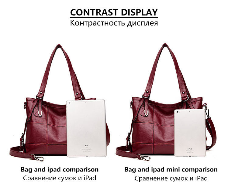 Large Capacity Women's Shoulder Bag - Premium PU Leather Fashion Handbag & Commute Tote