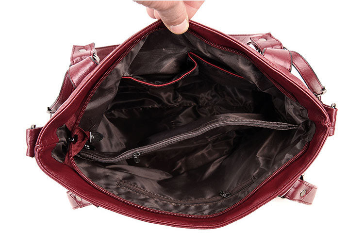 Large Capacity Women's Shoulder Bag - Premium PU Leather Fashion Handbag & Commute Tote