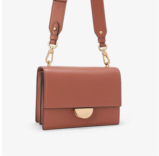 Minimalist Semicircle Shoulder Bag - Vintage PU Leather Messenger Bag for Everyday Wear