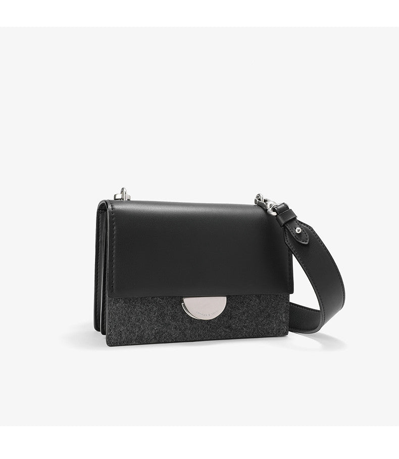 Minimalist Semicircle Shoulder Bag - Vintage PU Leather Messenger Bag for Everyday Wear