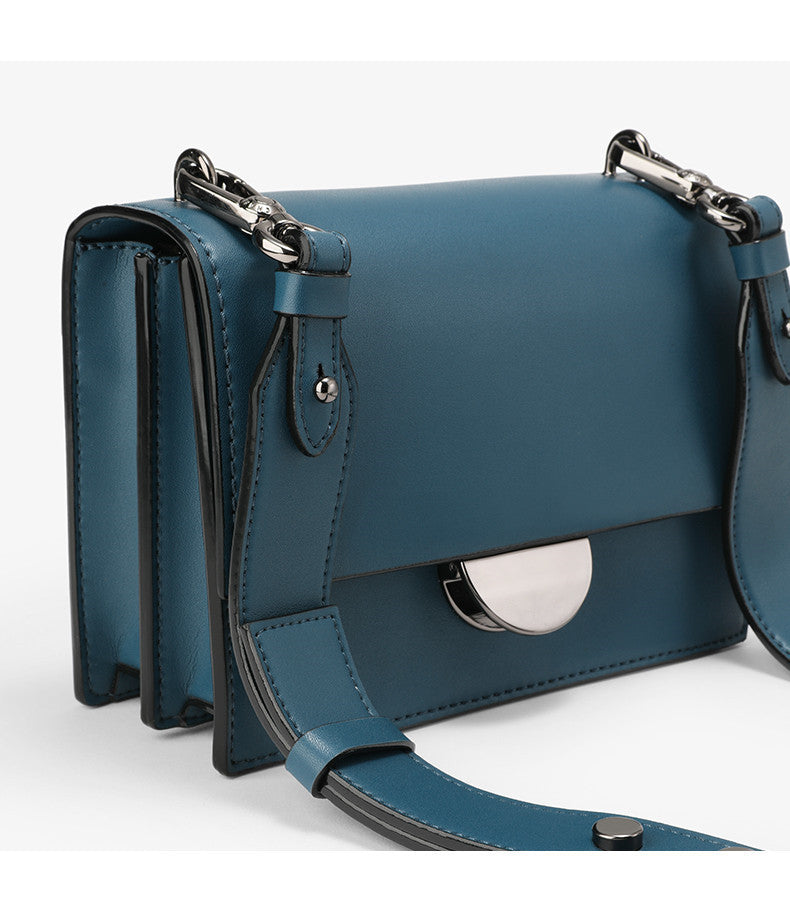 Minimalist Semicircle Shoulder Bag - Vintage PU Leather Messenger Bag for Everyday Wear