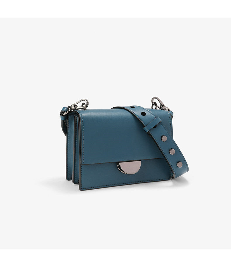 Minimalist Semicircle Shoulder Bag - Vintage PU Leather Messenger Bag for Everyday Wear
