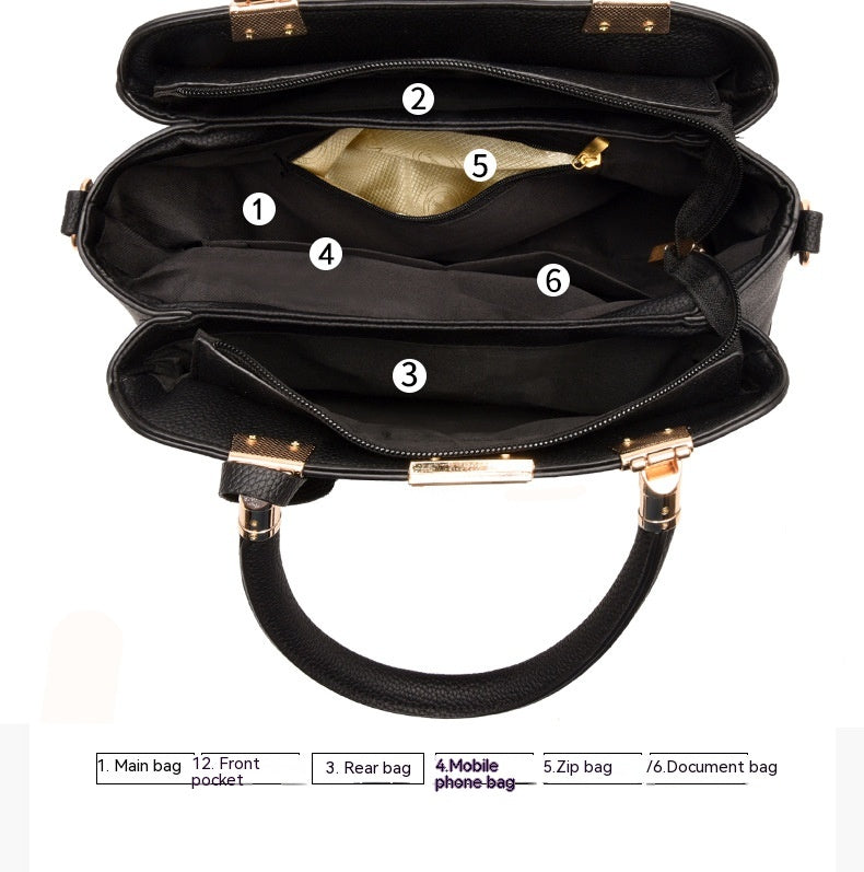 Business Tote Bag | Elegant Multi-Pocket Shoulder Handbag for Women