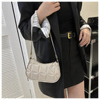 PU Leather Underarm Shoulder Bag for Women - Casual Horizontal Square Baguette Purse