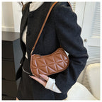 PU Leather Underarm Shoulder Bag for Women - Casual Horizontal Square Baguette Purse